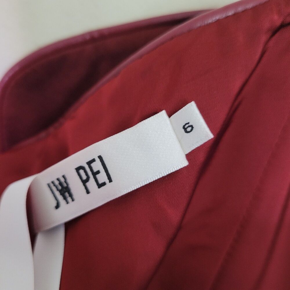 JW PEI Eva Spaghetti Strap Sueded Dress Burgundy Women 6 Mini Party Nightout - Picture 8 of 17